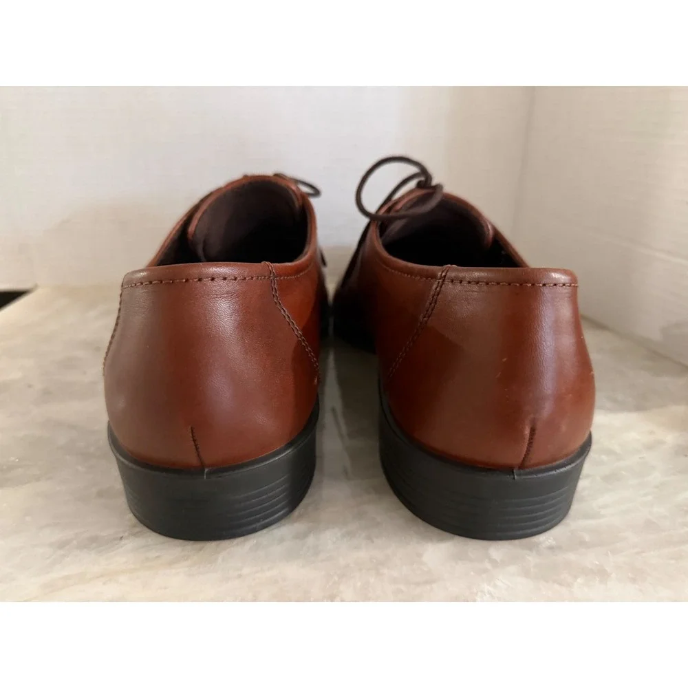 ECCO‎ Leather Oxford Shoes Mens Brown Good Lace Up Derby Dress Shoes Size us 13